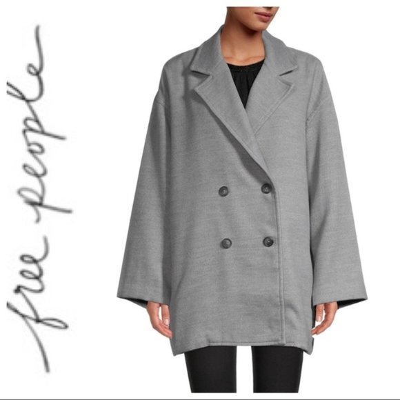 Free People Hannah Slouchy Double Breasted Blazer Coat